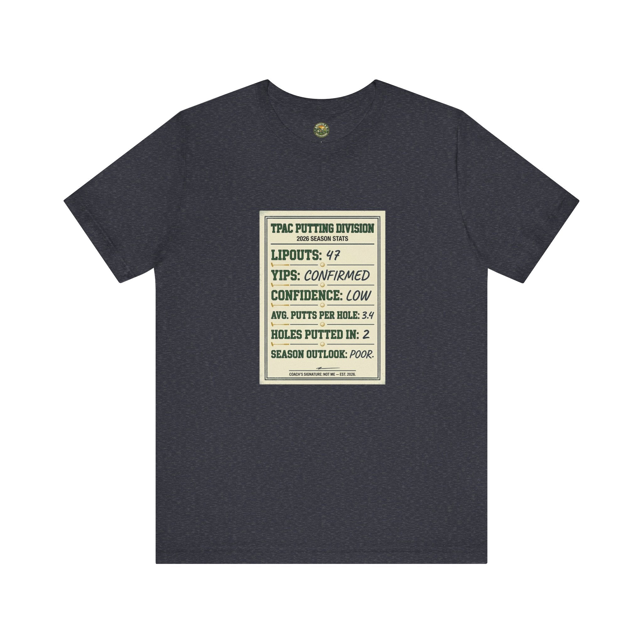 TPAC Putting Stats Sheet Tee — 2026 Season