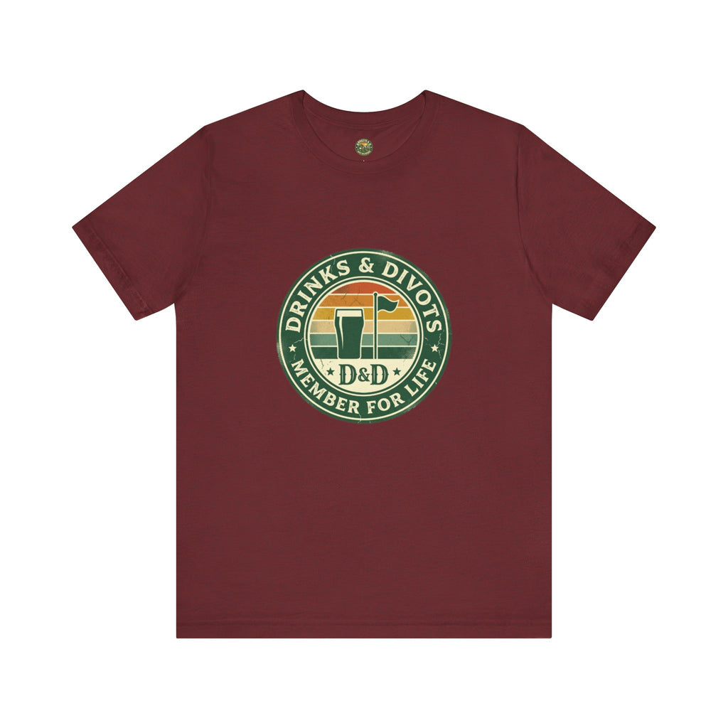 Drinks & Divots Member For Life Tee — Sunset Badge