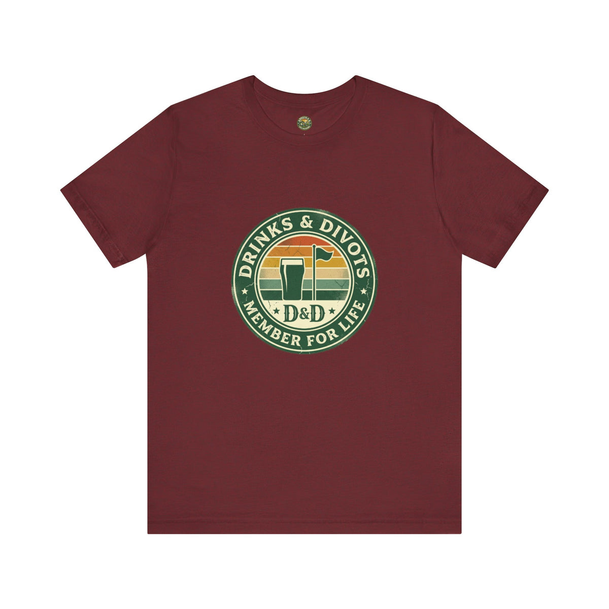 Drinks & Divots Member For Life Tee — Sunset Badge