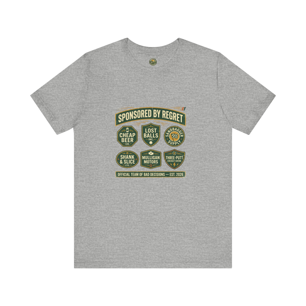 Sponsored By Regret Tee - Fake Racing Sponsor Patch