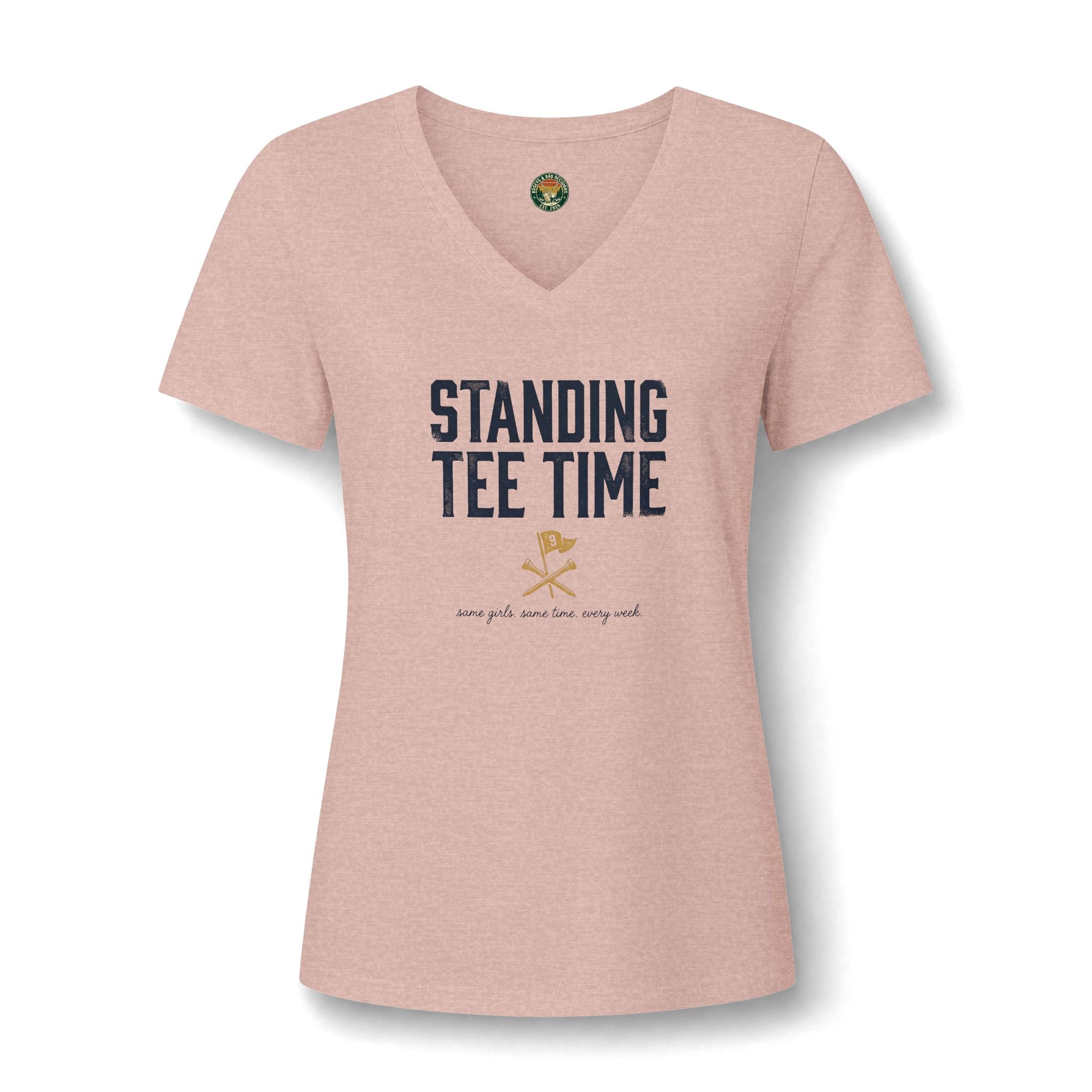 Standing Tee Time V-Neck Tee — Back Nine Bettys