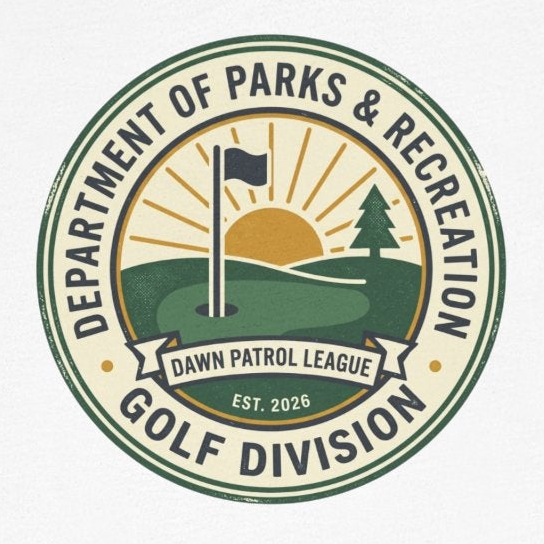 Parks & Rec Golf Division Tee — Vintage Municipal Seal