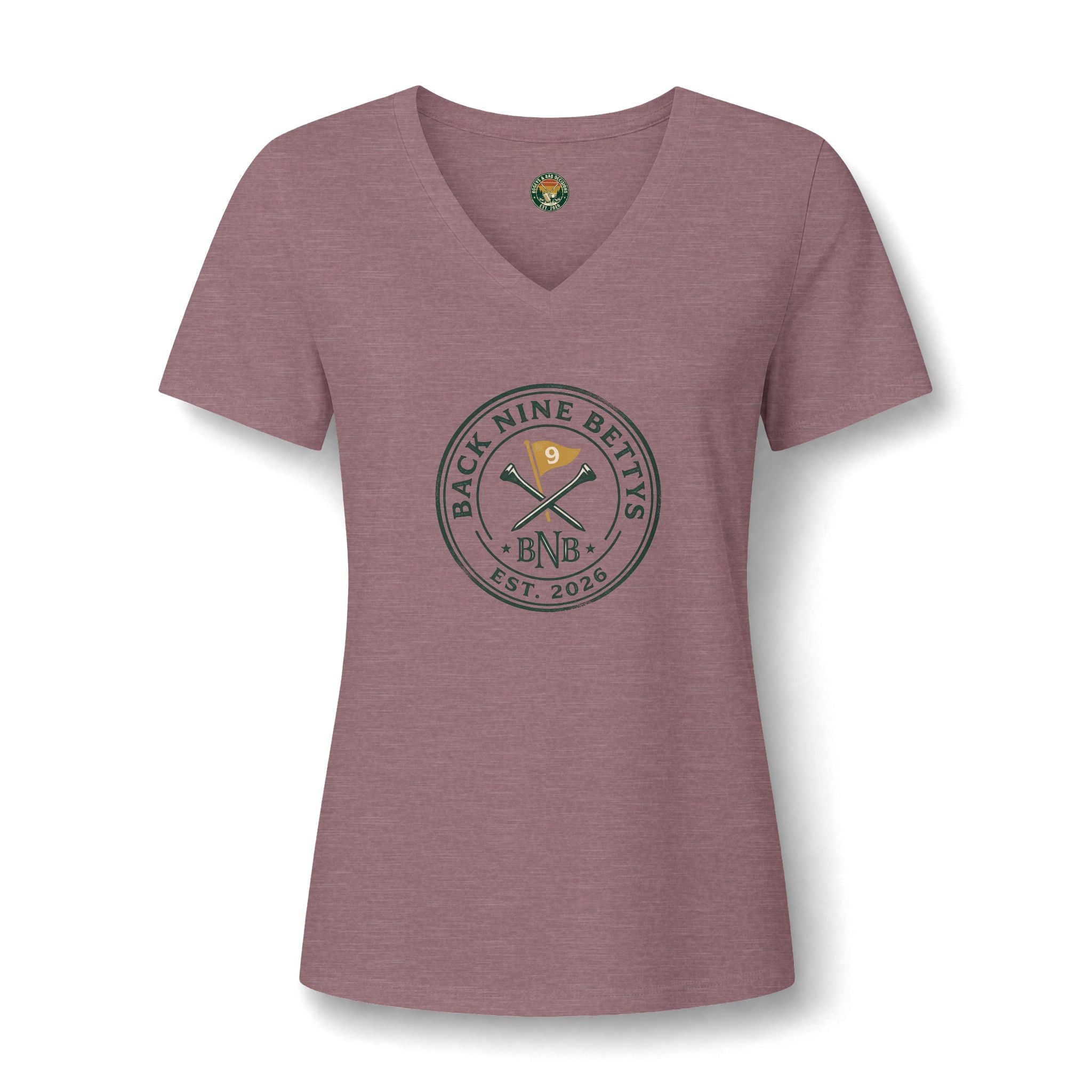 Back Nine Bettys V-Neck Tee — Charter Member Badge
