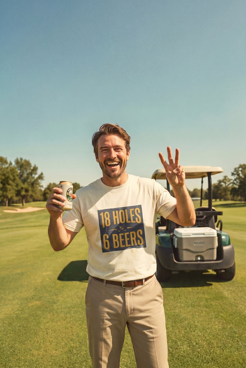 18 Holes, 6 Beers - Vintage Golf Tee