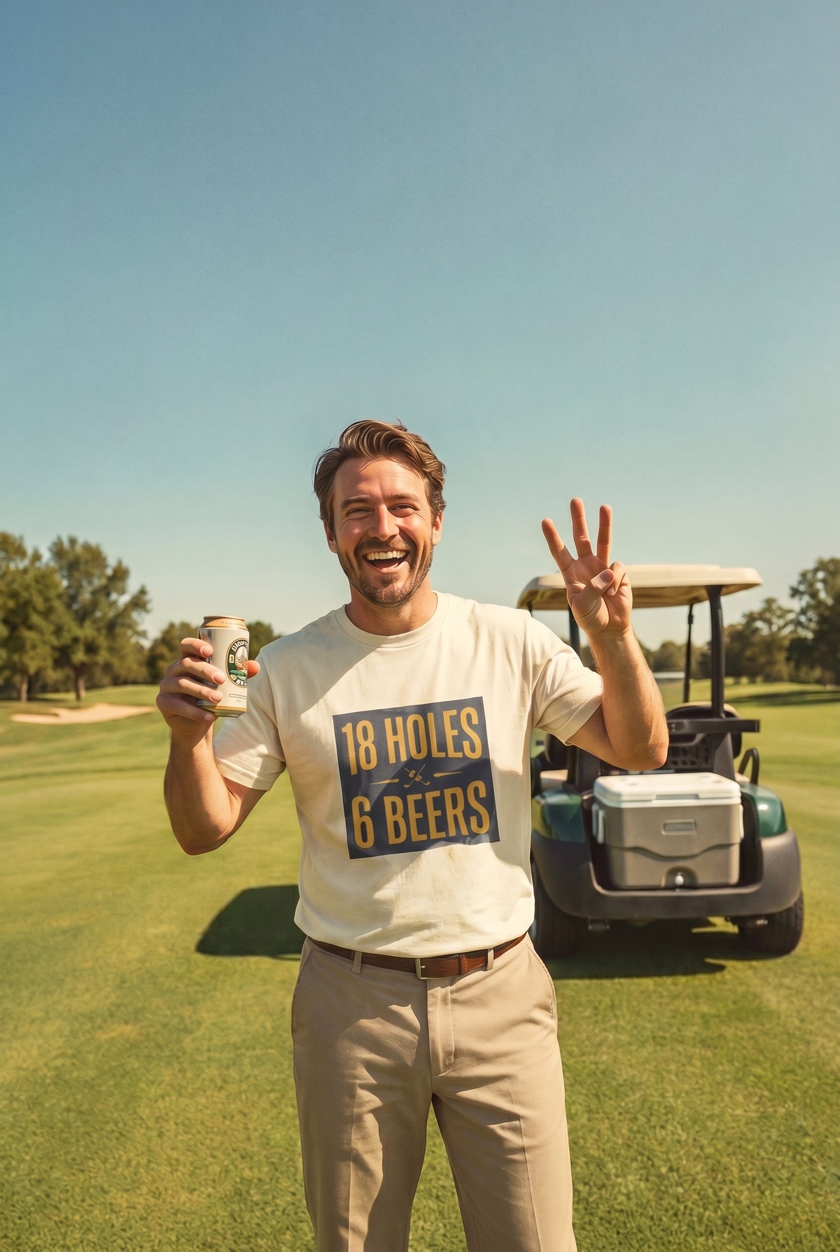18 Holes, 6 Beers - Vintage Golf Tee