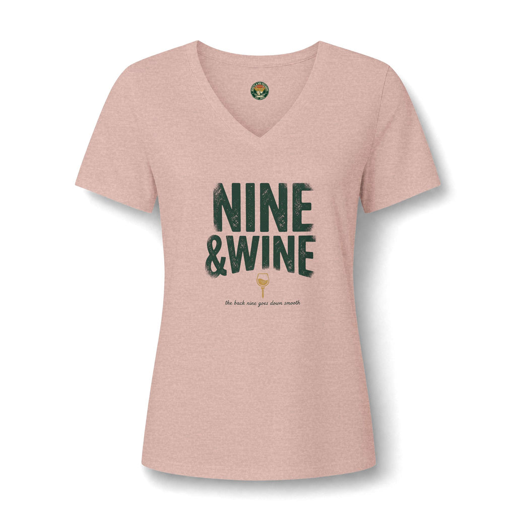 Nine & Wine V-Neck Tee — Back Nine Bettys