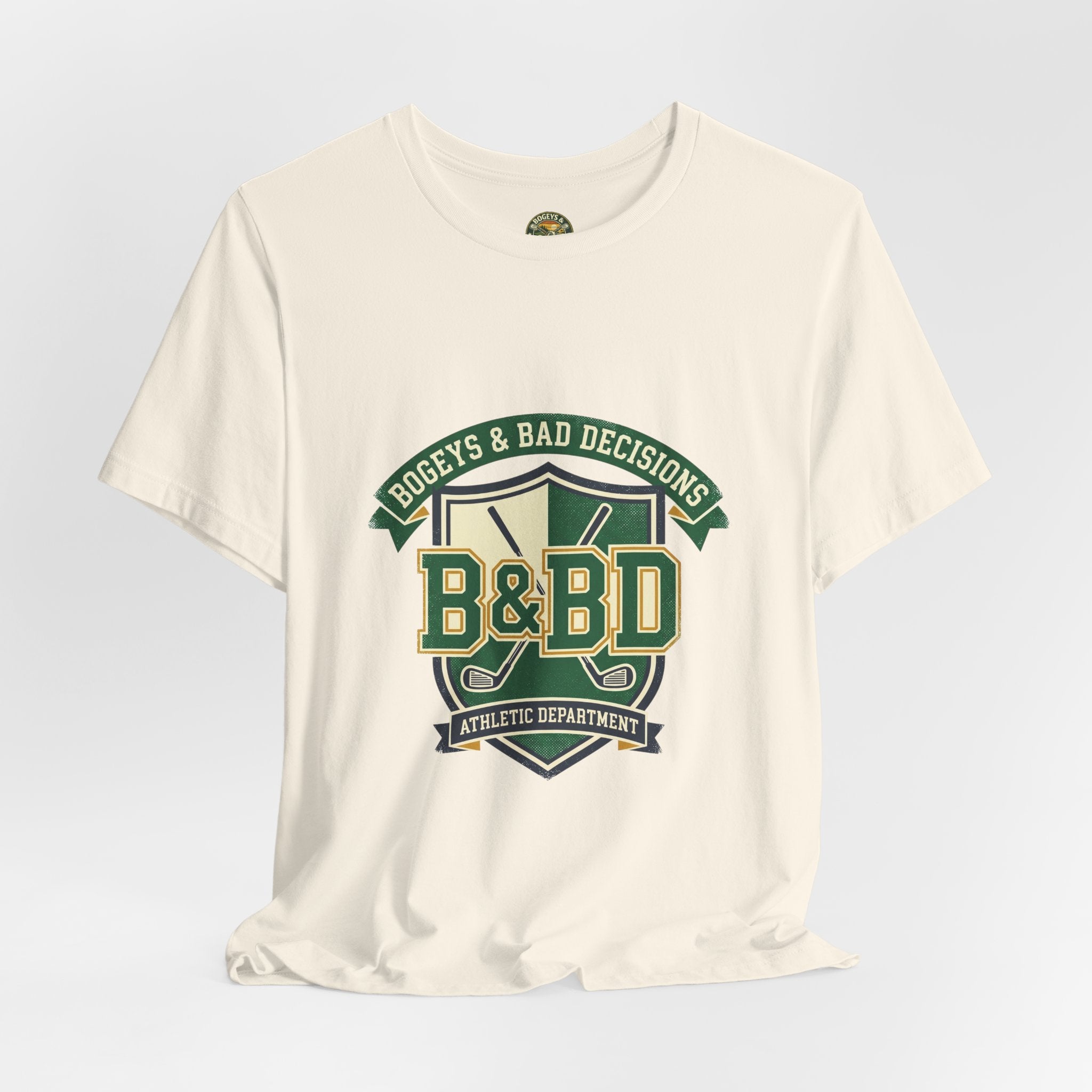 B&BD Athletic Dept Tee — Crossed Clubs Crest
