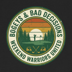 Bogeys & Bad Decisions Tee - Weekend Warriors Sunset Badge
