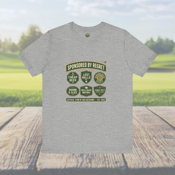 Sponsored By Regret Tee - Fake Racing Sponsor Patch