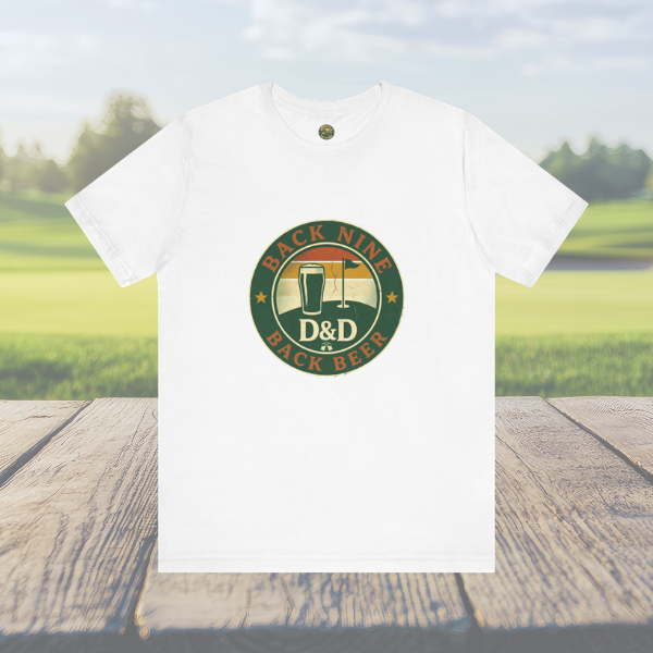 Back Nine Back Beer - Vintage Golf Sunset Badge Tee