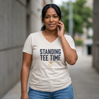 Standing Tee Time V-Neck Tee — Back Nine Bettys