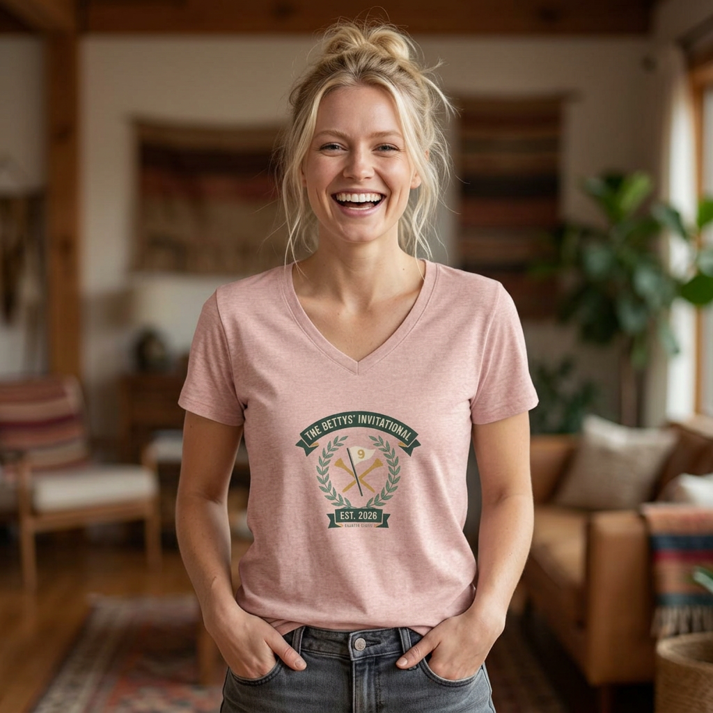 The Bettys’ Invitational  V-Neck Tee — Vintage Tournament Crest