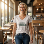 Ladies Who Launch V-Neck Tee — Back Nine Bettys