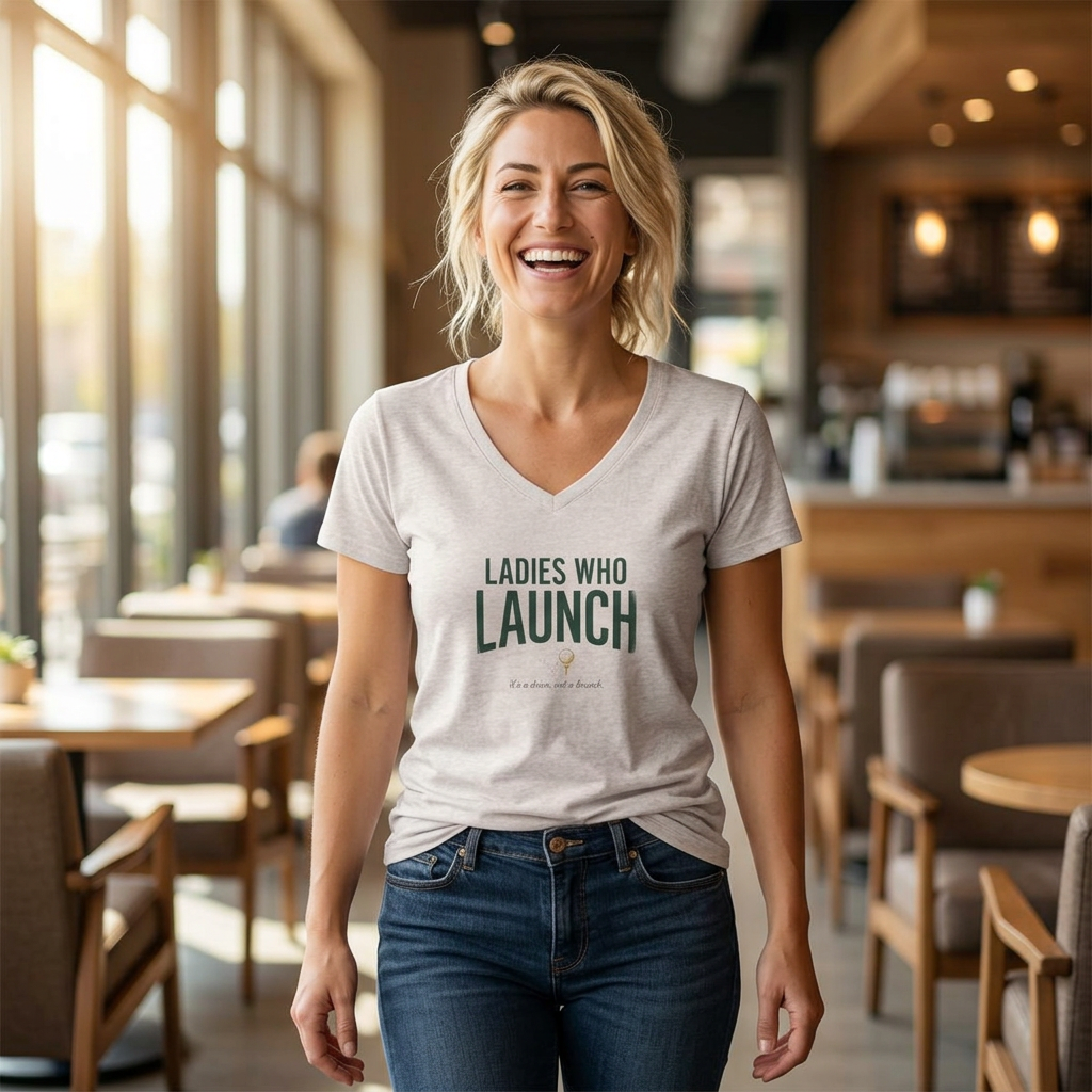 Ladies Who Launch V-Neck Tee — Back Nine Bettys
