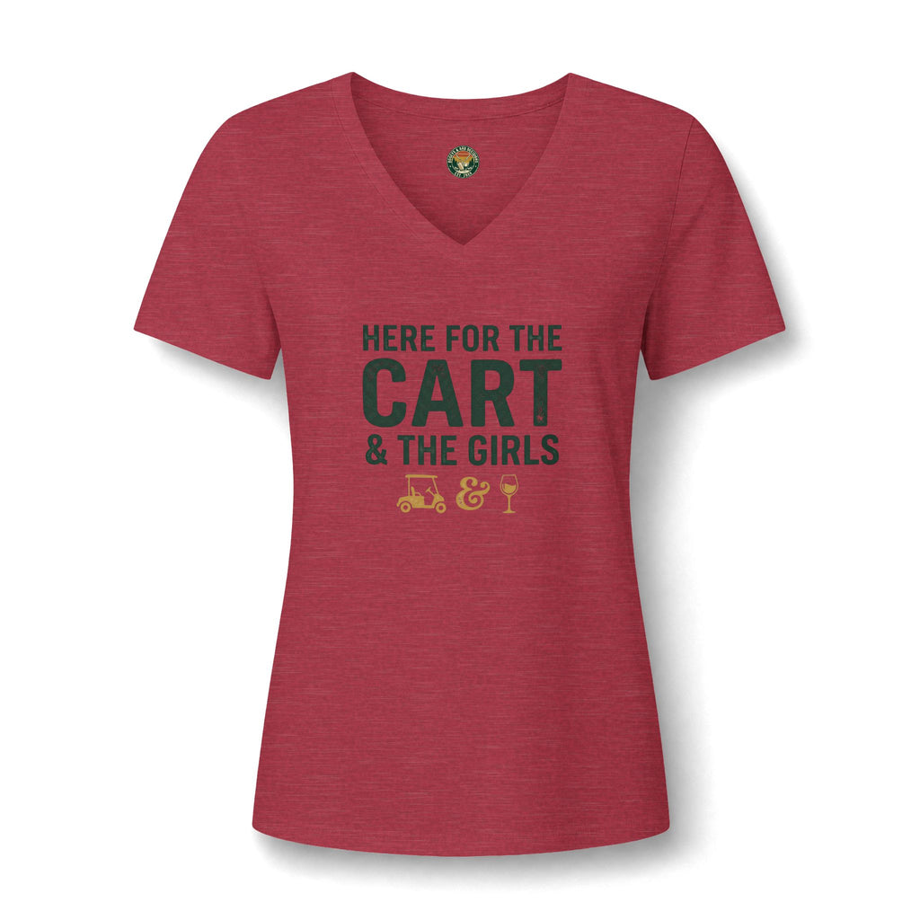 Here For The Cart & The Girls V-Neck Tee — Back Nine Bettys