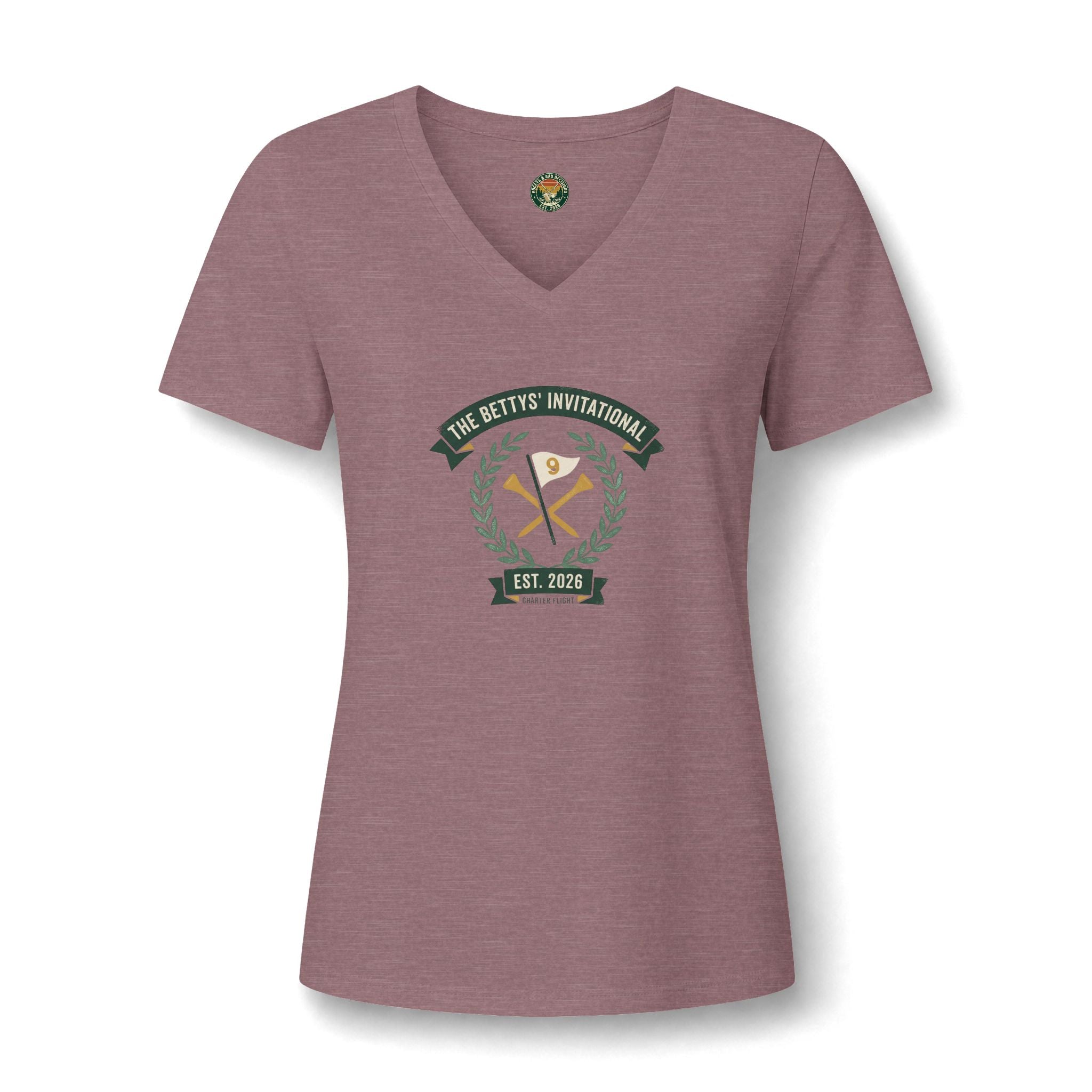 The Bettys’ Invitational  V-Neck Tee — Vintage Tournament Crest