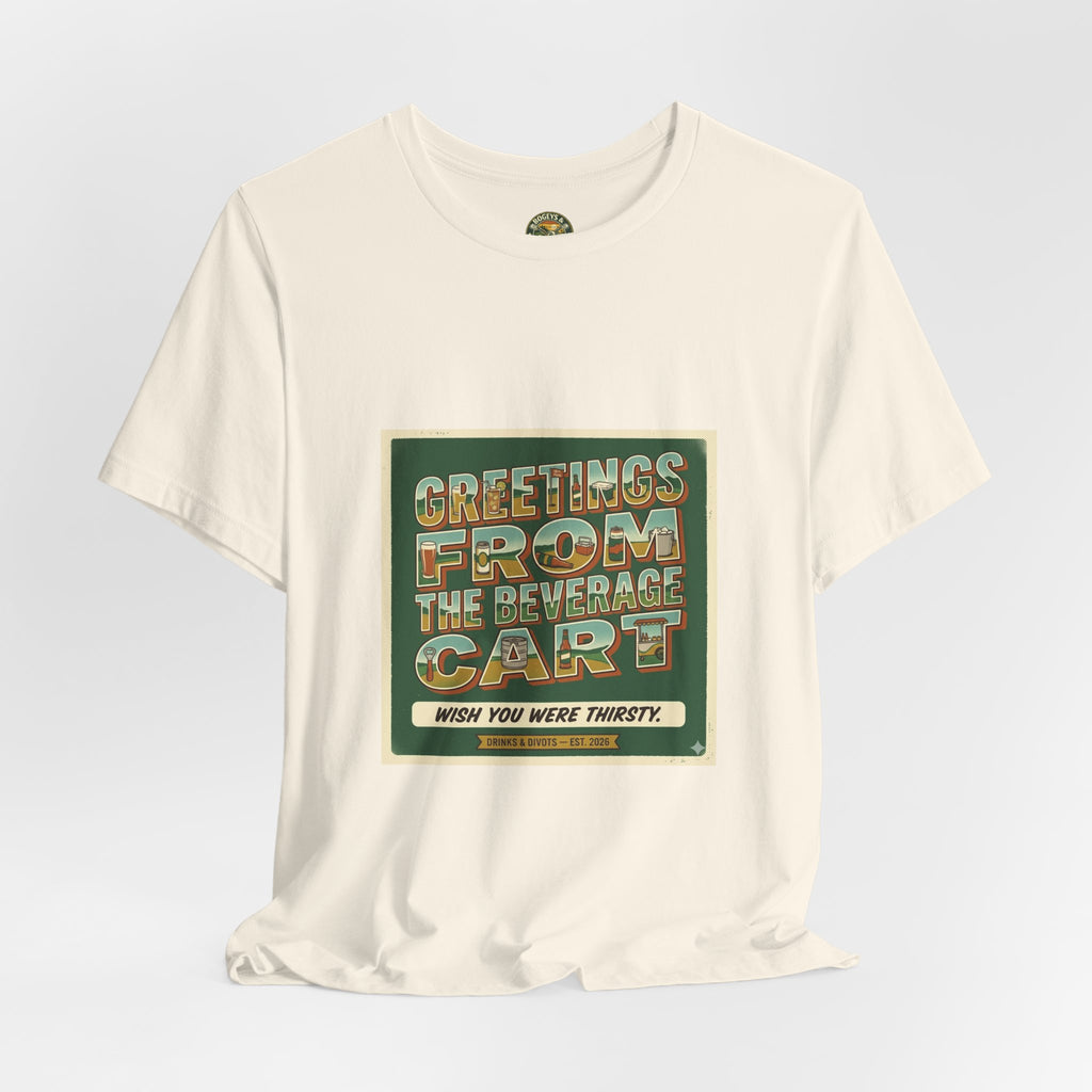 Greetings From The Beverage Cart — Vintage Postcard Tee