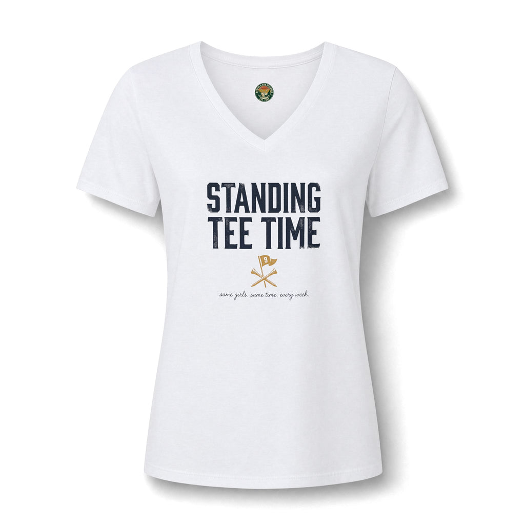 Standing Tee Time V-Neck Tee — Back Nine Bettys
