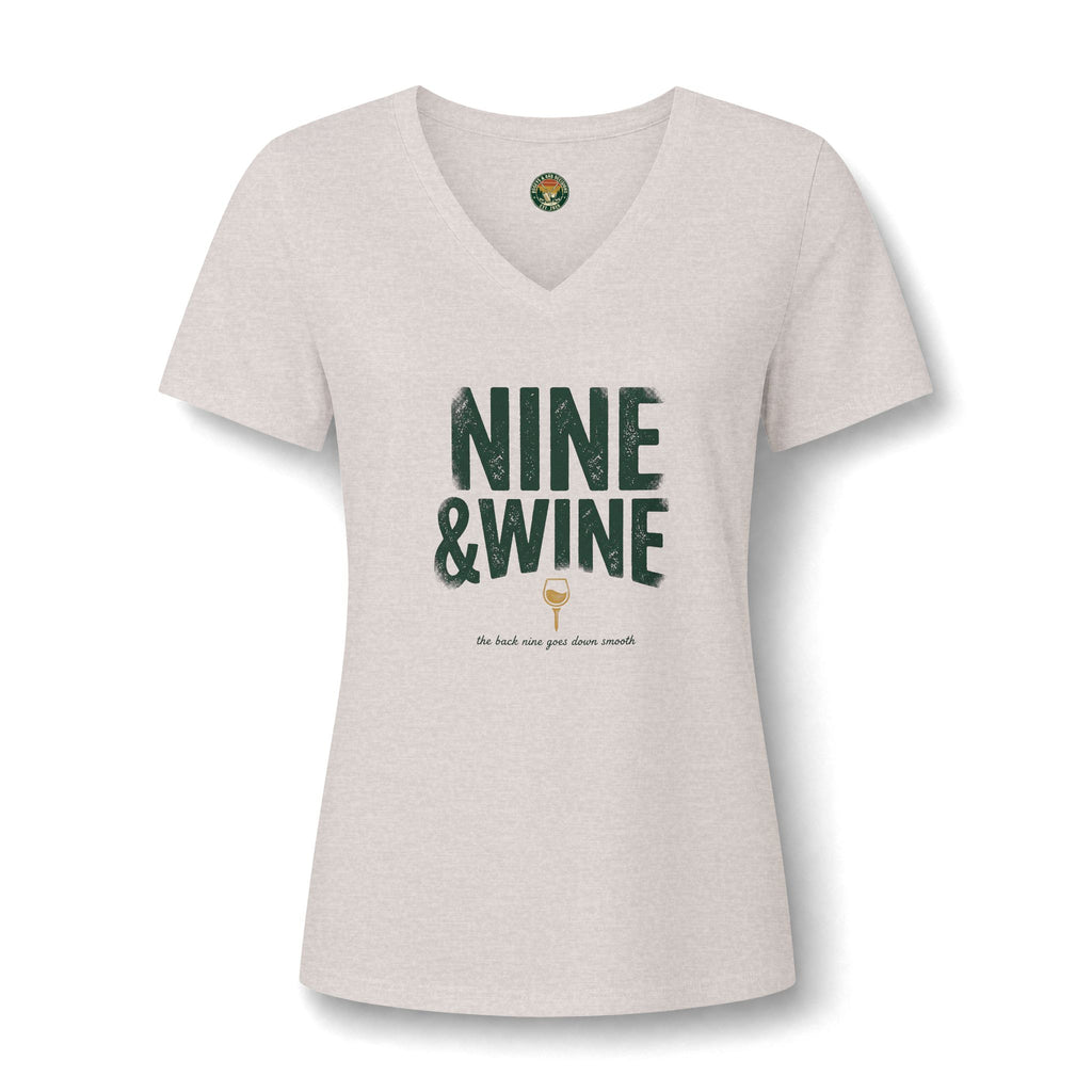Nine & Wine V-Neck Tee — Back Nine Bettys
