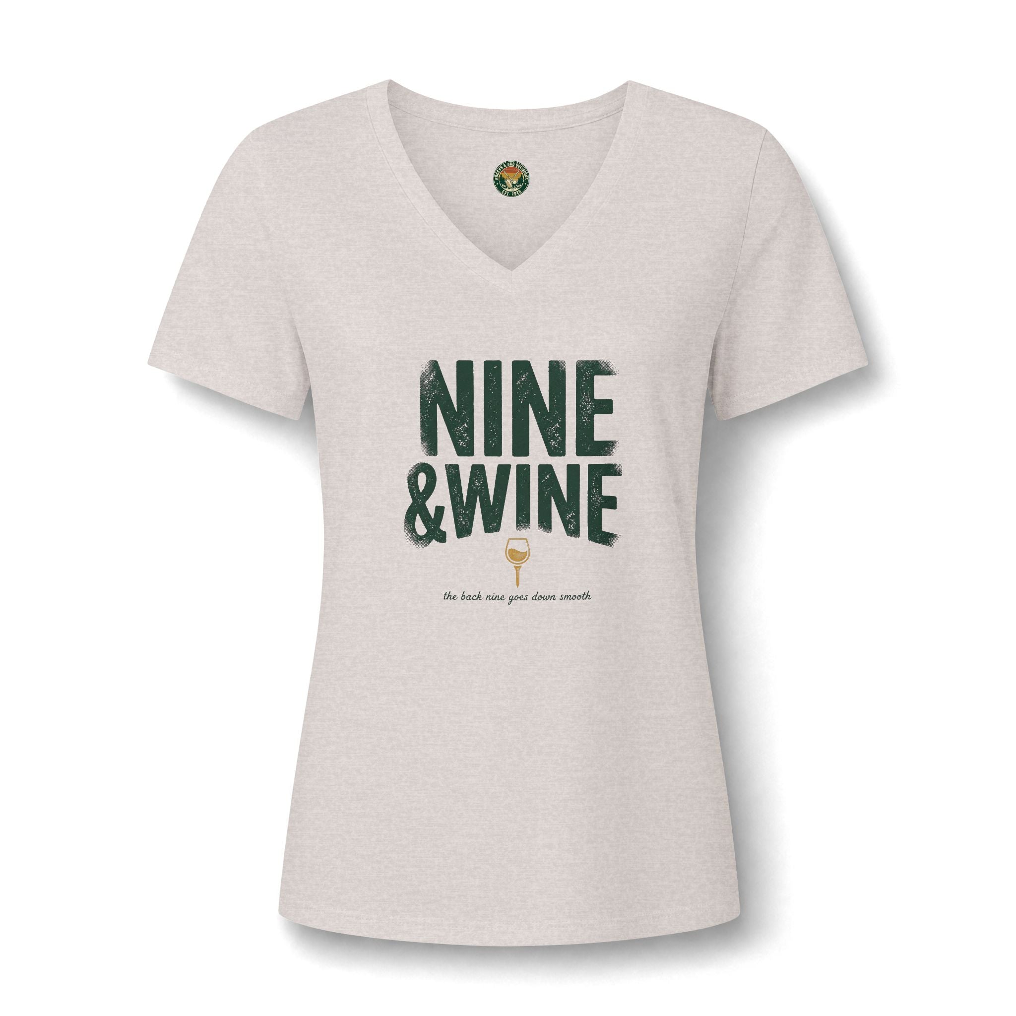 Nine & Wine V-Neck Tee — Back Nine Bettys