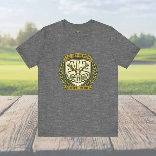 The Action Open Tee — Fake Golf Tournament Crest