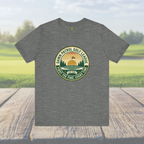 Dawn Patrol Golf League Badge Tee — Sunrise Crest