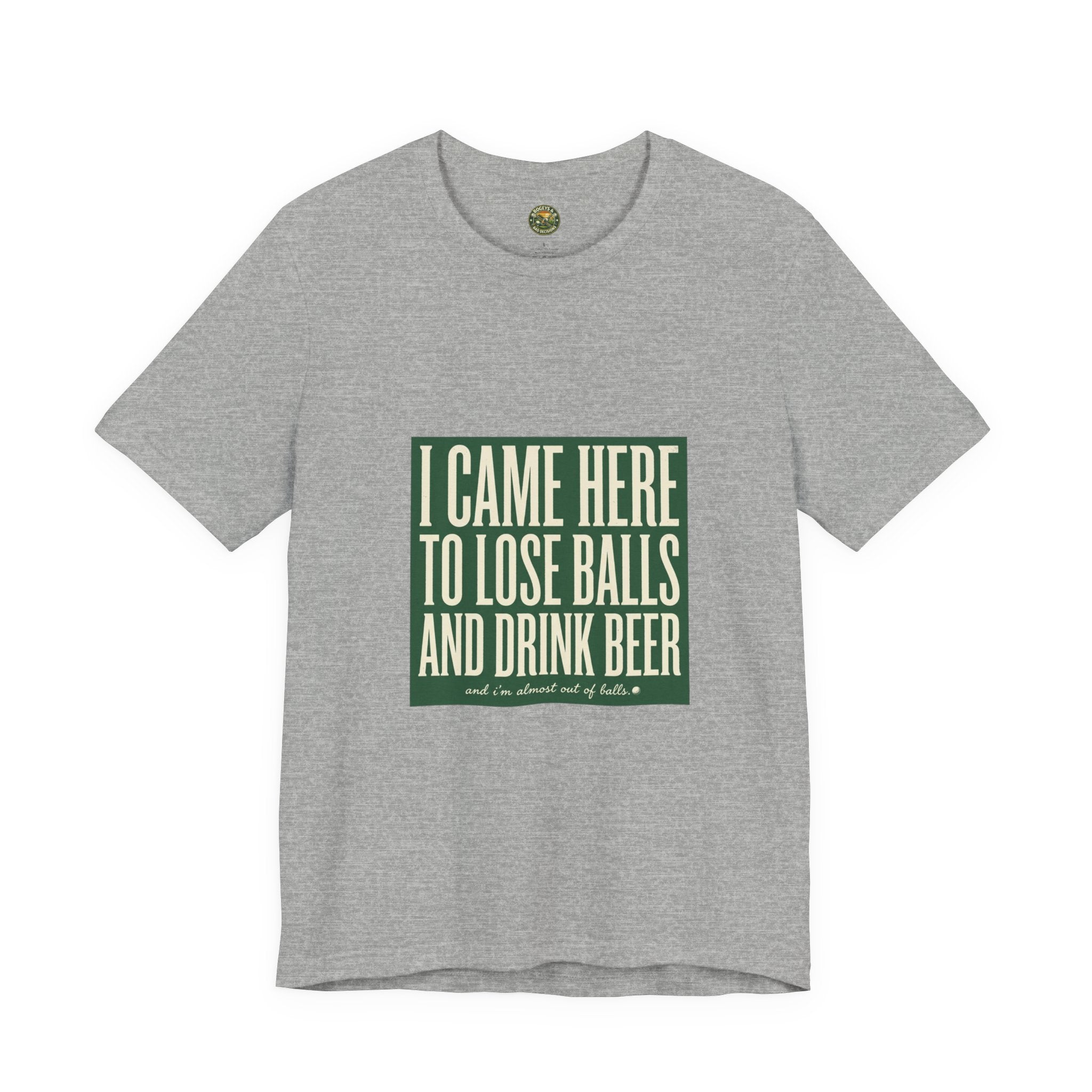 Self-deprecating golf and beer t-shirt — vintage typography