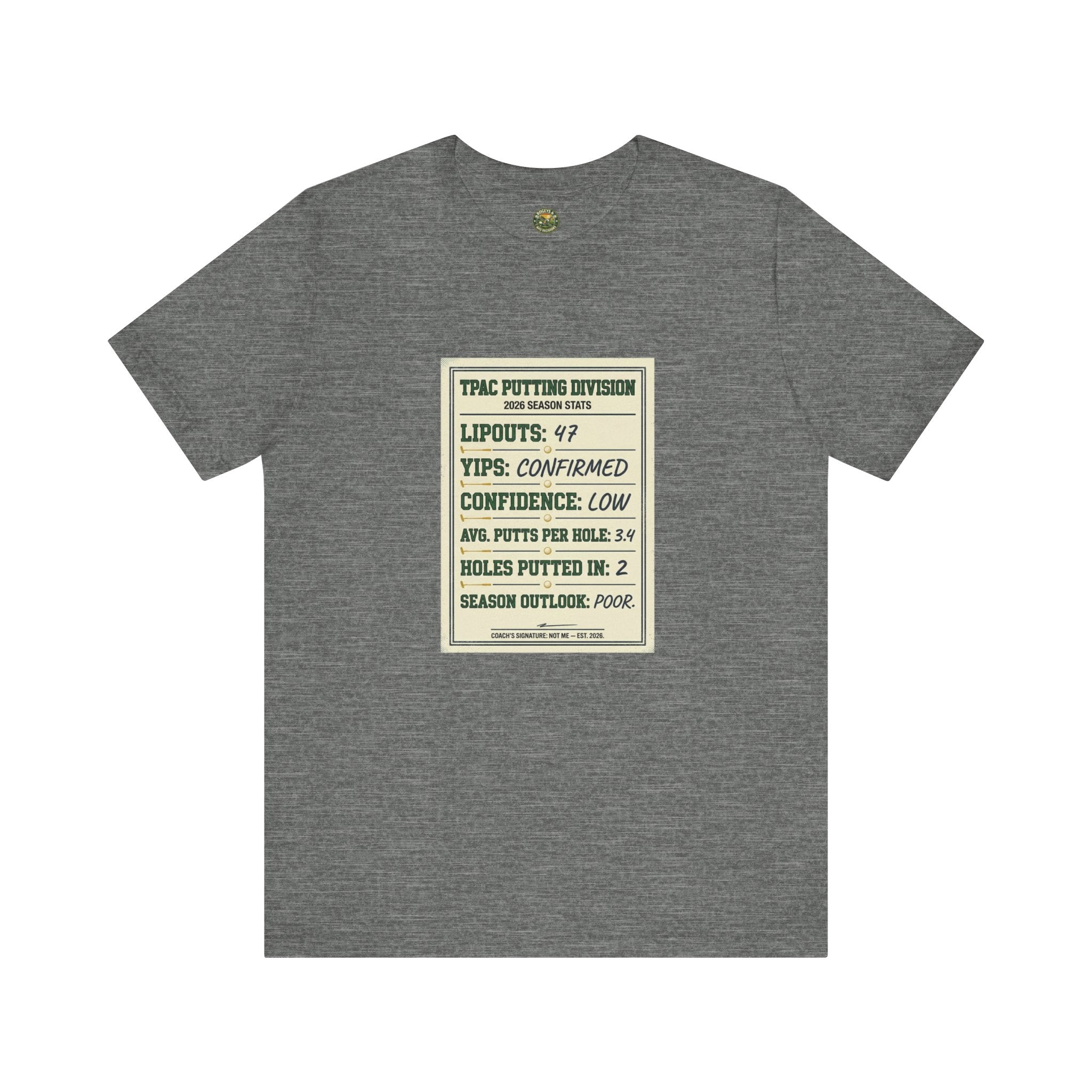 TPAC Putting Stats Sheet Tee — 2026 Season