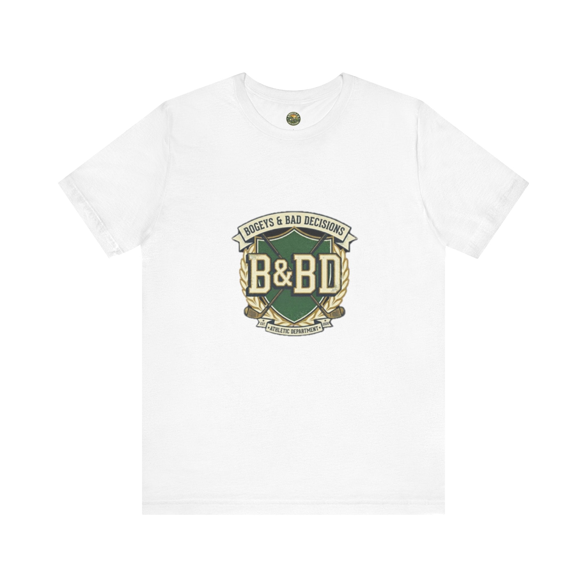 B&BD Athletic Dept Tee — Crossed Clubs Crest