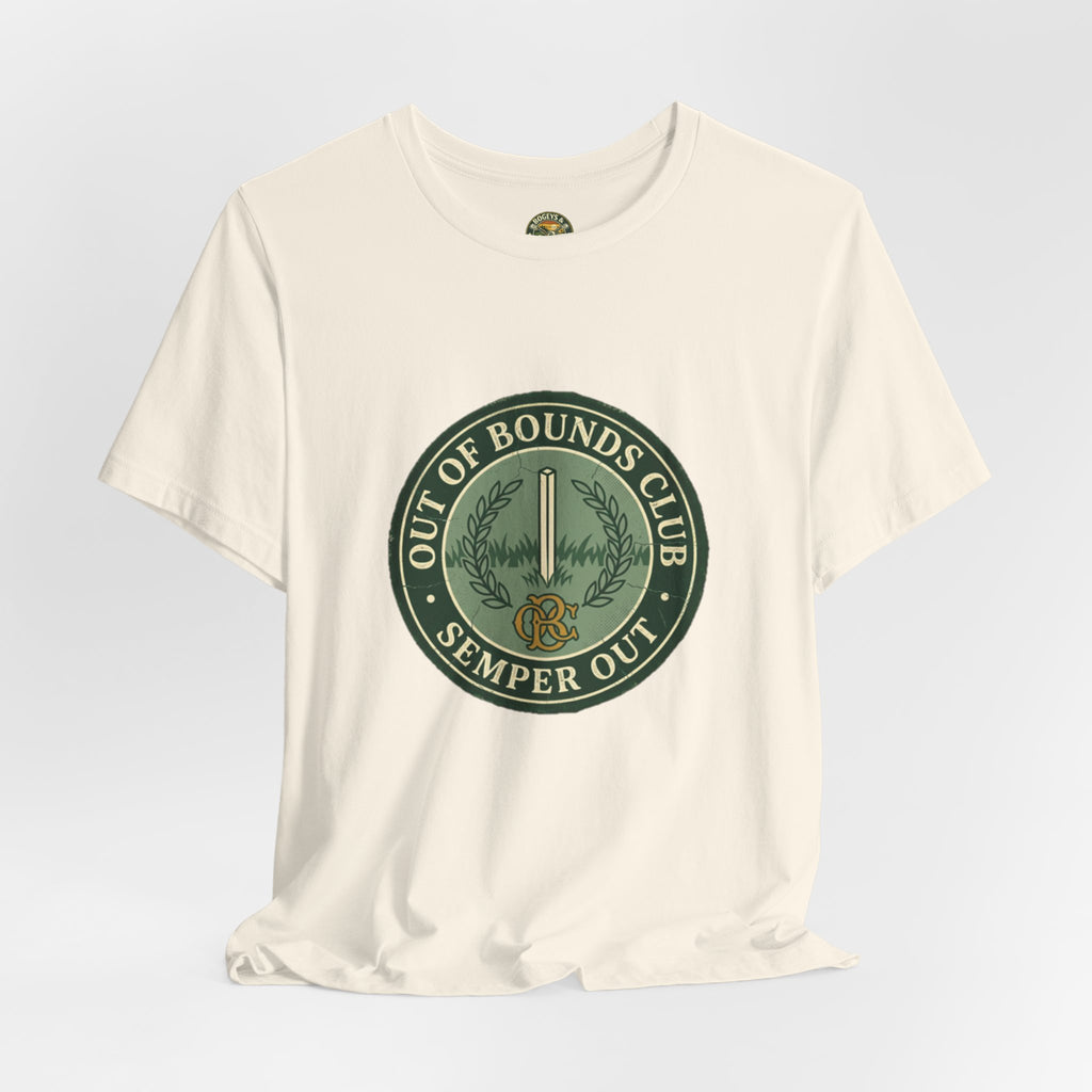 Semper Out Tee - OBC Fake Latin Motto Badge