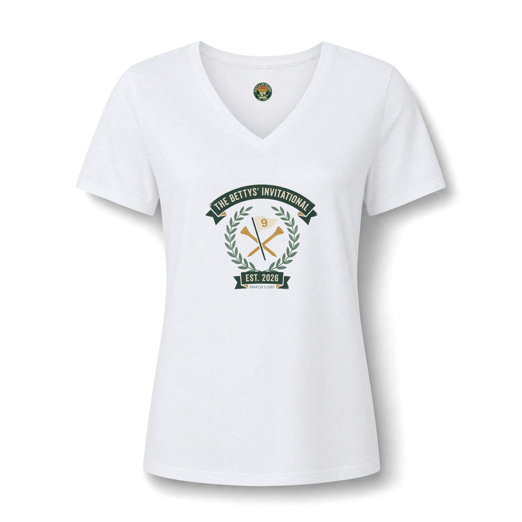 The Bettys’ Invitational  V-Neck Tee — Vintage Tournament Crest