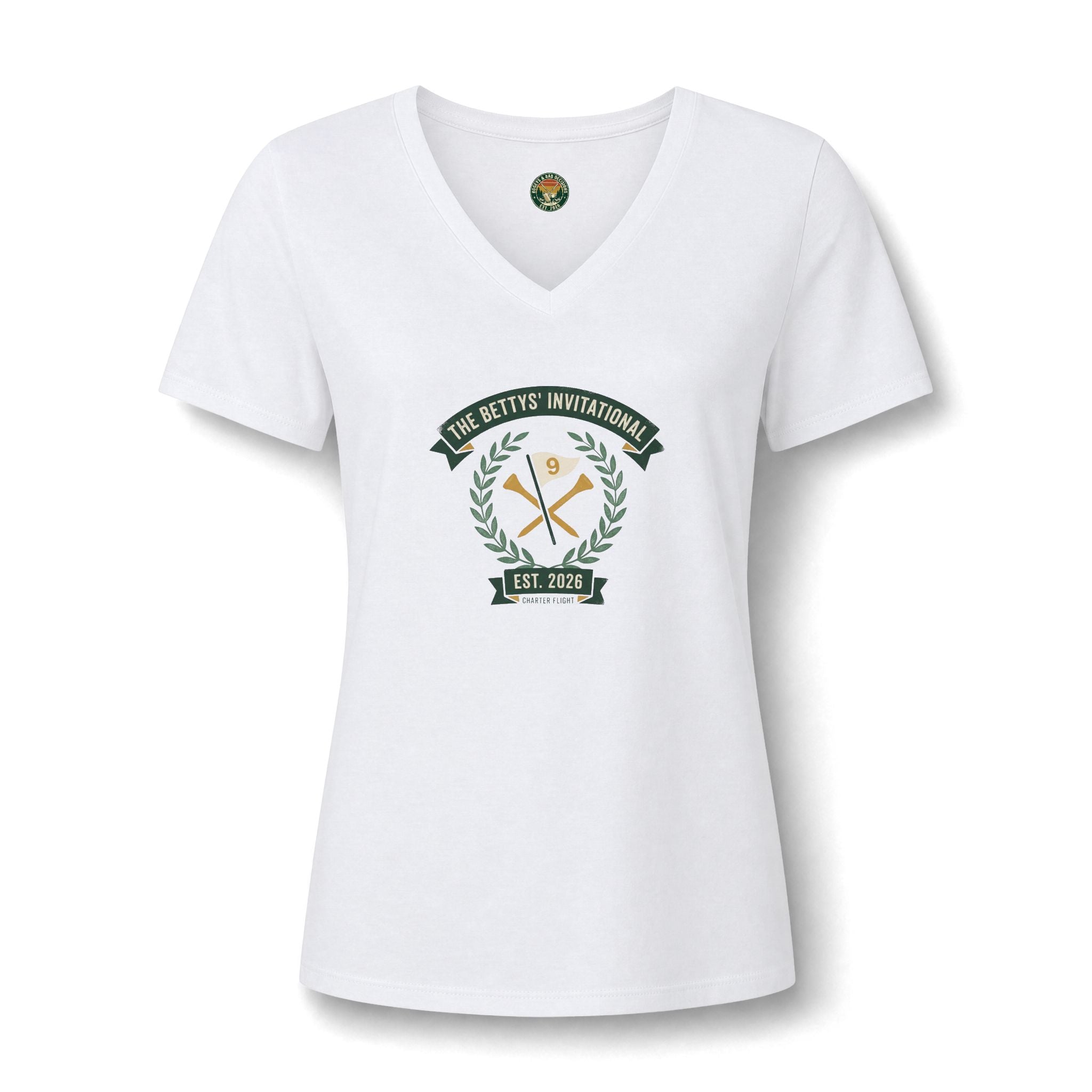 The Bettys’ Invitational  V-Neck Tee — Vintage Tournament Crest