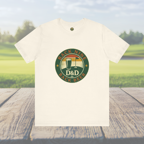 Back Nine Back Beer - Vintage Golf Sunset Badge Tee