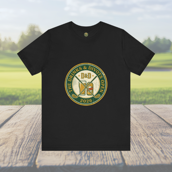 Drinks & Divots Open — Vintage Tournament Badge Tee