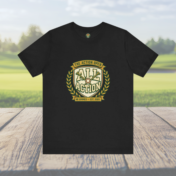 The Action Open Tee — Fake Golf Tournament Crest