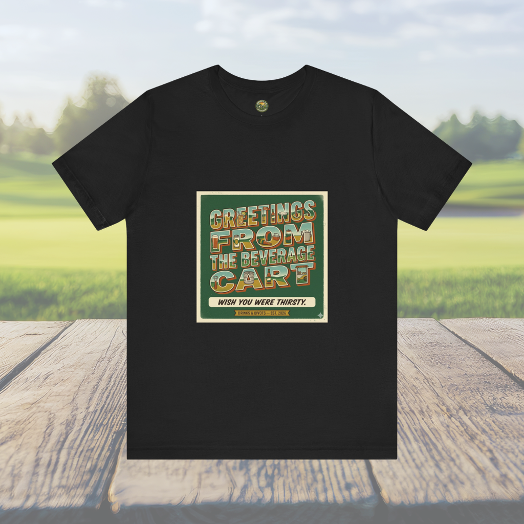 Greetings From The Beverage Cart — Vintage Postcard Tee