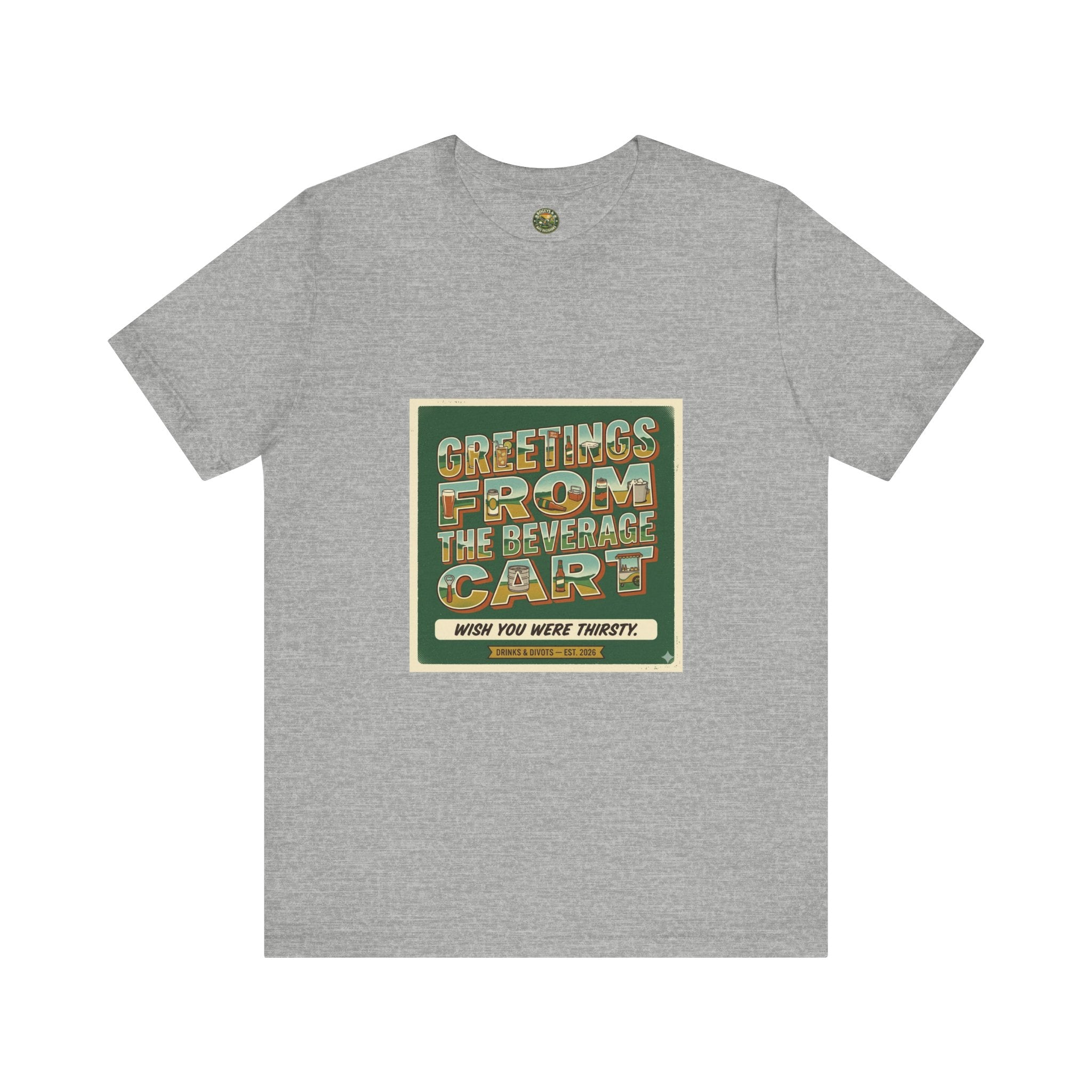Greetings From The Beverage Cart — Vintage Postcard Tee