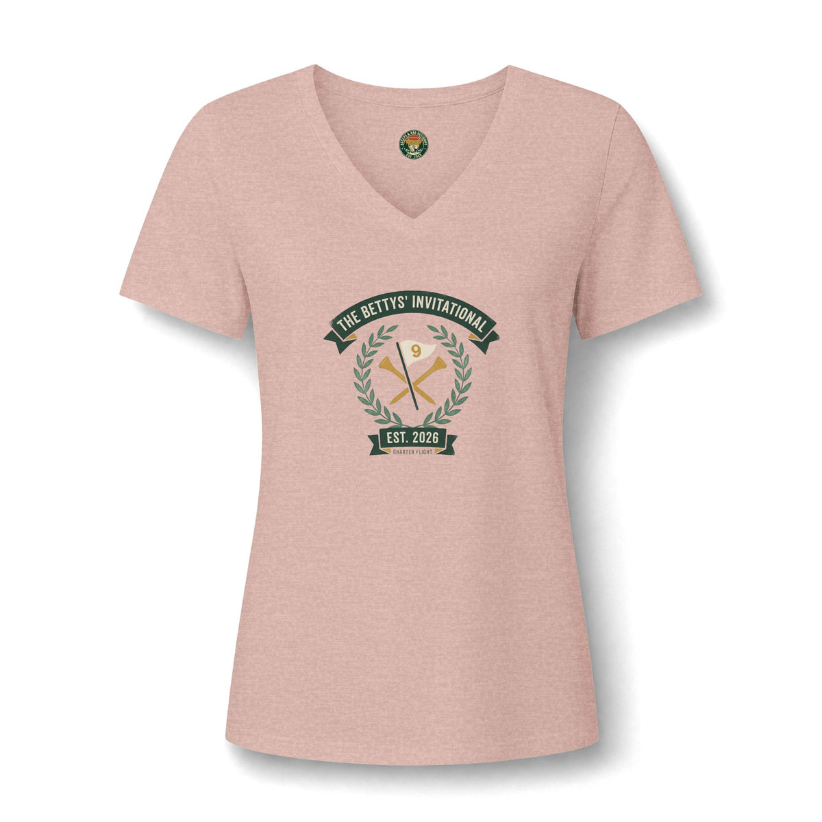 The Bettys’ Invitational  V-Neck Tee — Vintage Tournament Crest