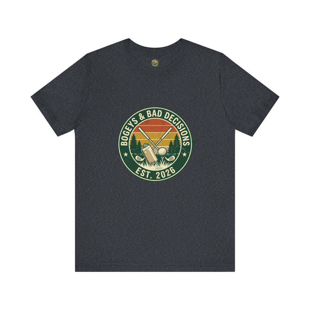 Bogeys & Bad Decisions Logo Tee - Vintage Sunset Badge