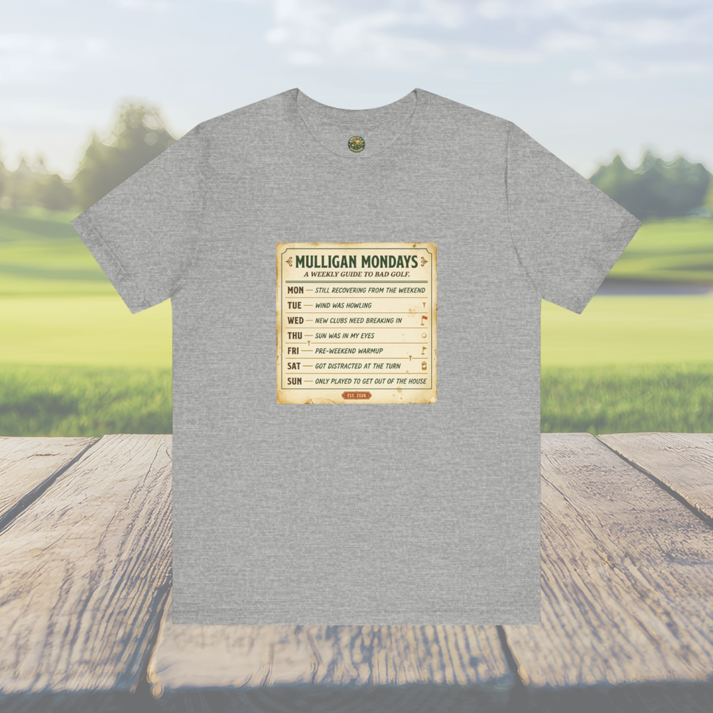 Mulligan Mondays Tee — Weekly Excuse Calendar