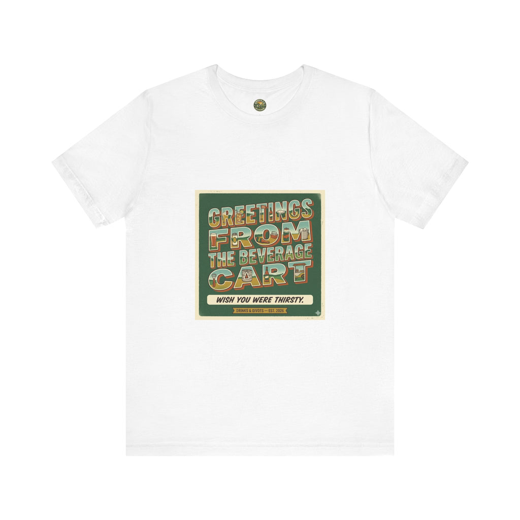 Greetings From The Beverage Cart — Vintage Postcard Tee
