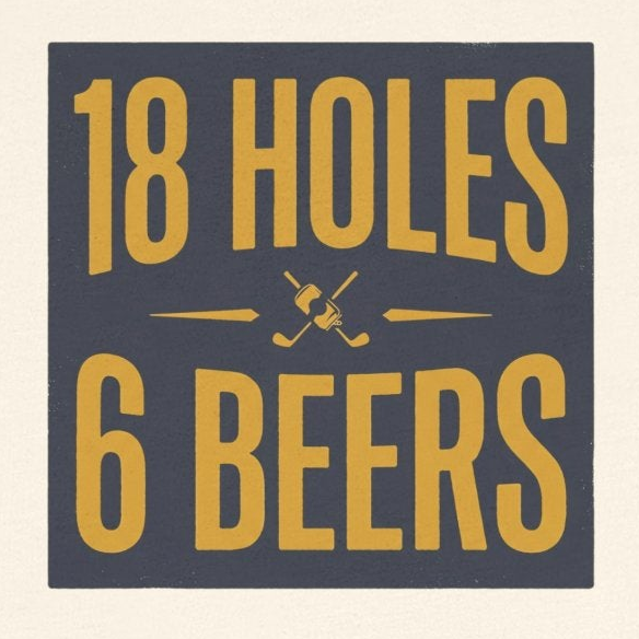 18 Holes, 6 Beers - Vintage Golf Tee