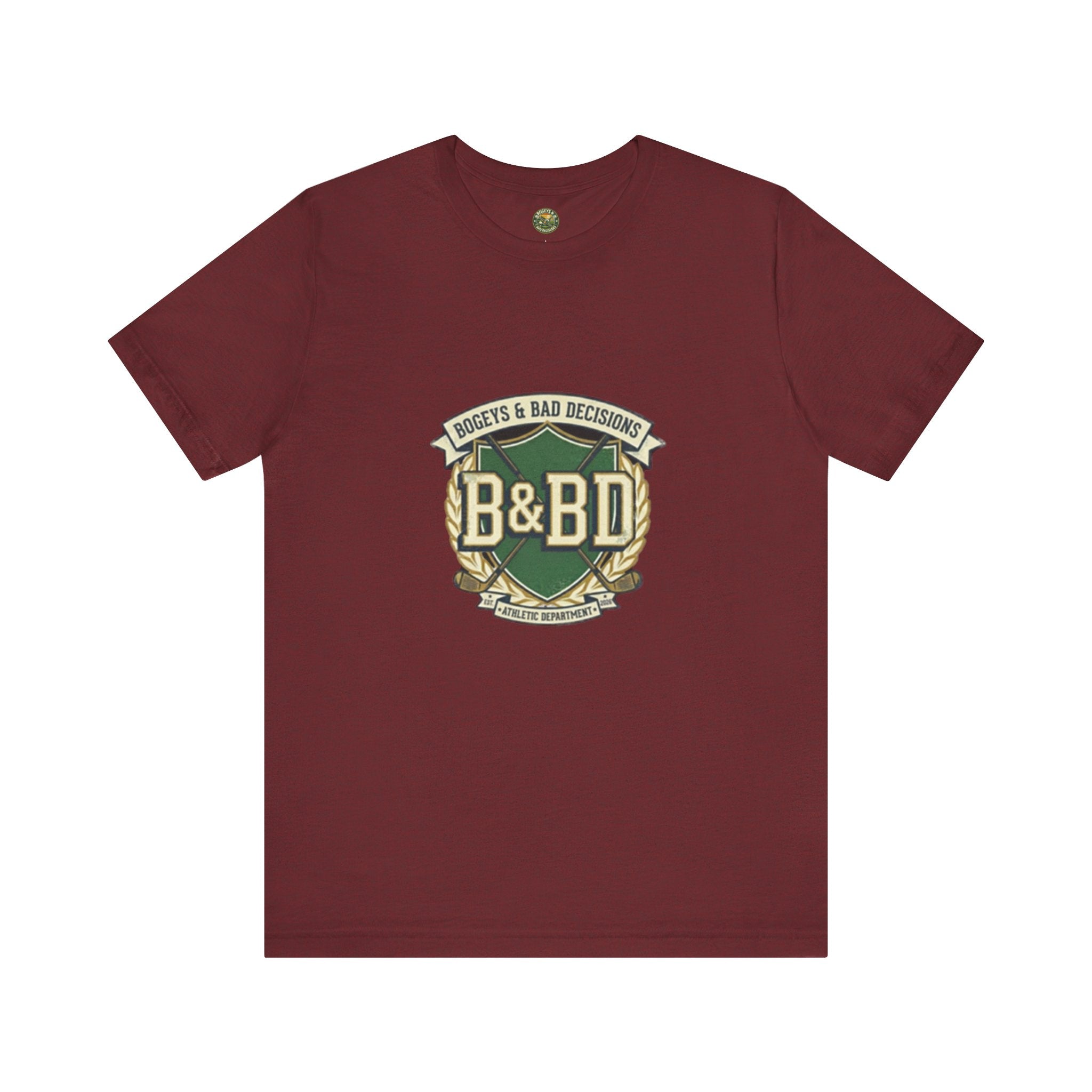 B&BD Athletic Dept Tee — Crossed Clubs Crest