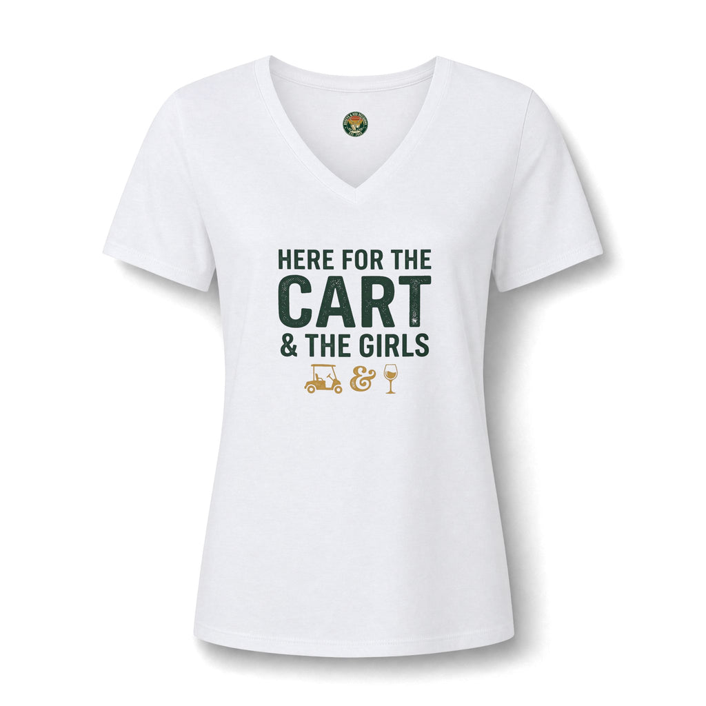 Here For The Cart & The Girls V-Neck Tee — Back Nine Bettys