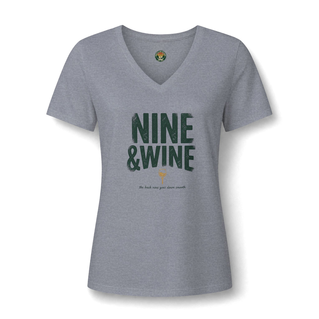 Nine & Wine V-Neck Tee — Back Nine Bettys