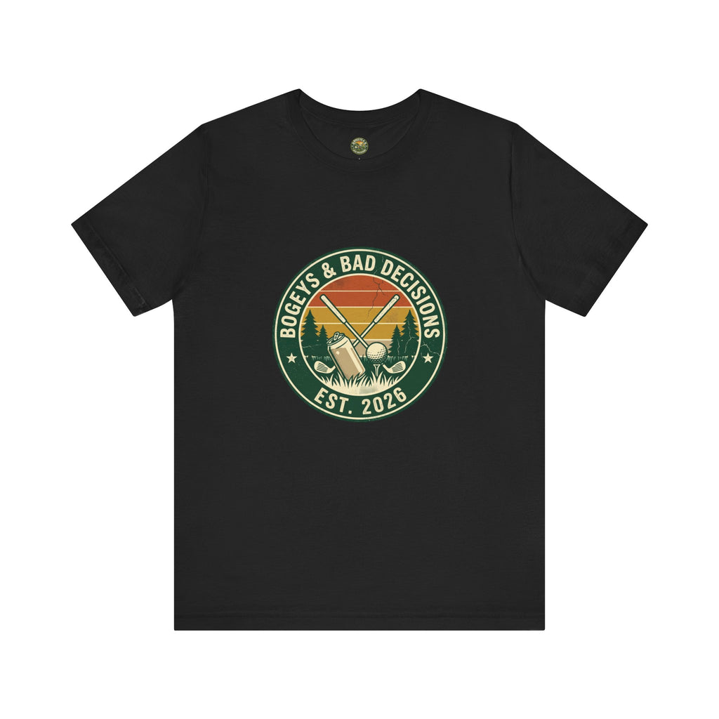 Bogeys & Bad Decisions Logo Tee - Vintage Sunset Badge