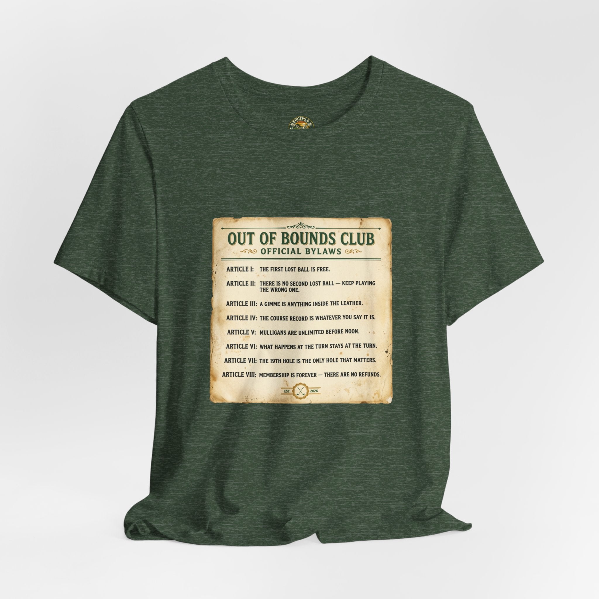 OBC Club Bylaws Tee — Vintage Fake Rulebook
