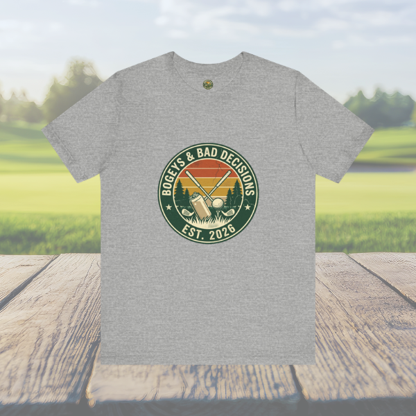 Bogeys & Bad Decisions Logo Tee - Vintage Sunset Badge