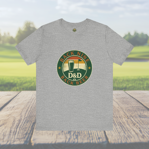 Back Nine Back Beer - Vintage Golf Sunset Badge Tee