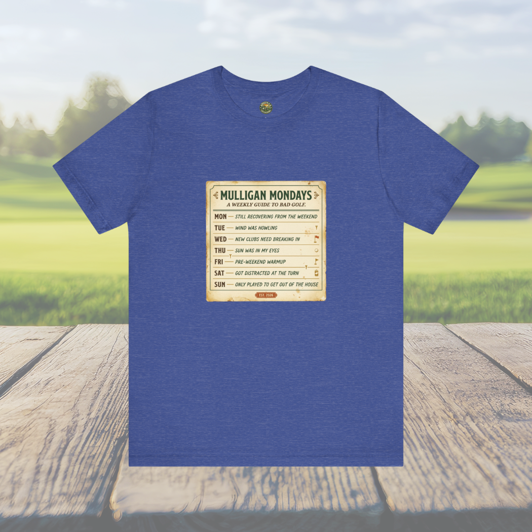 Mulligan Mondays Tee — Weekly Excuse Calendar
